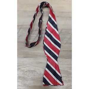Men's Adjustable 100% Silk Classic Striped Bowtie, No Brand Tag
